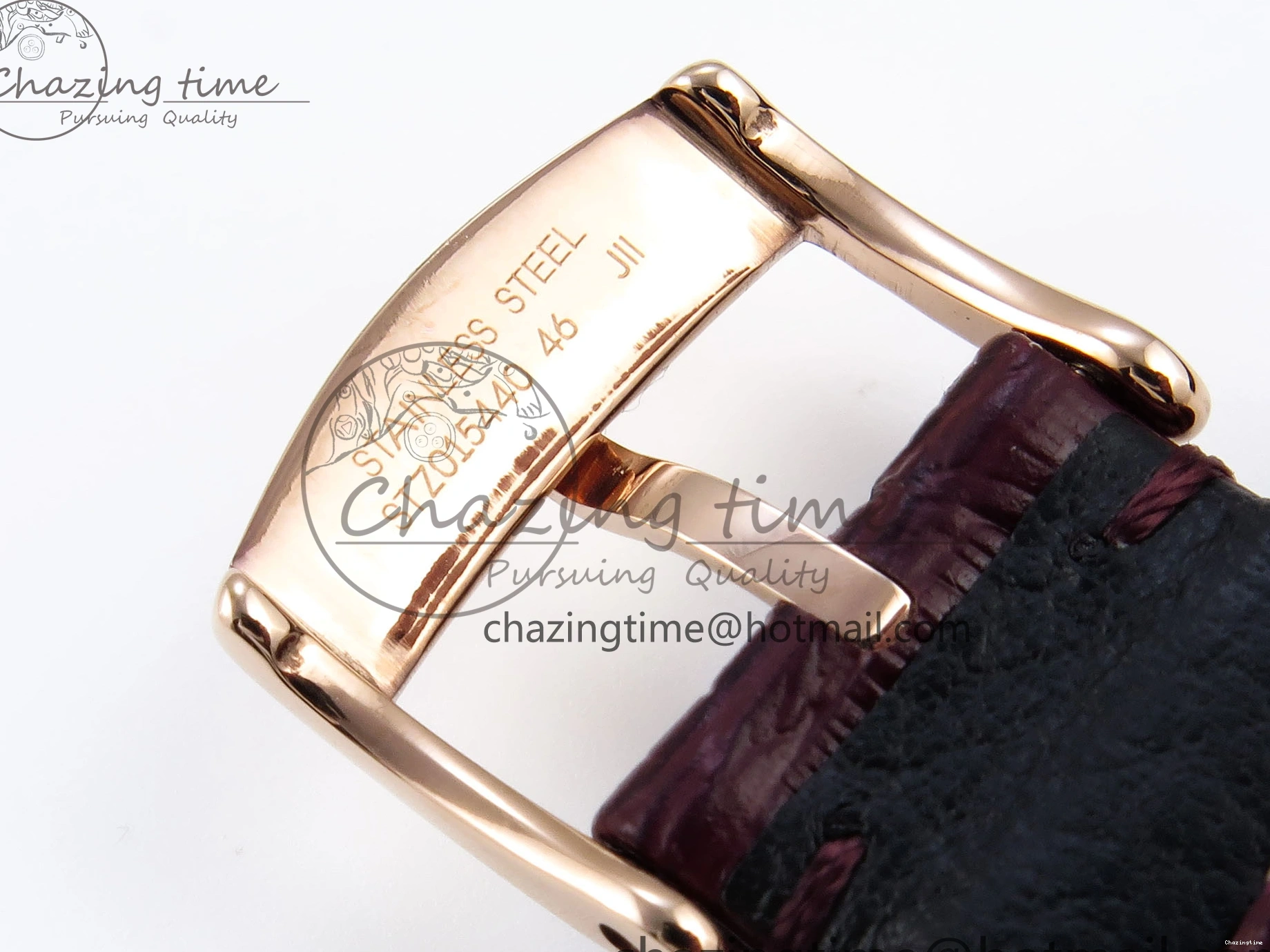 0416 QuickDry De Ville Date RG MKF 1:1 Best Edition Brown Textured Dial Diamonds Marker on Brown Leather Strap A 7747